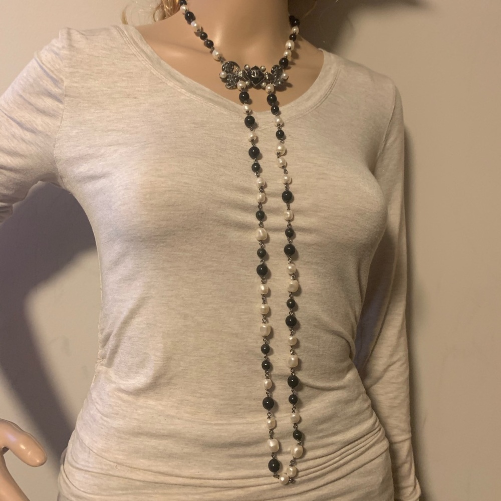 Chanel pearl long necklace
